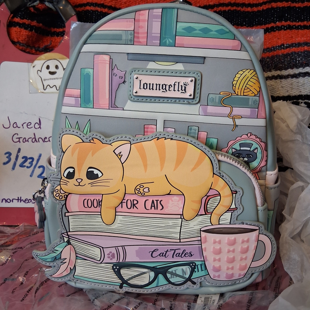Loungefly Bookish Cat Mini Backpack BAM Exclusive New With Tags